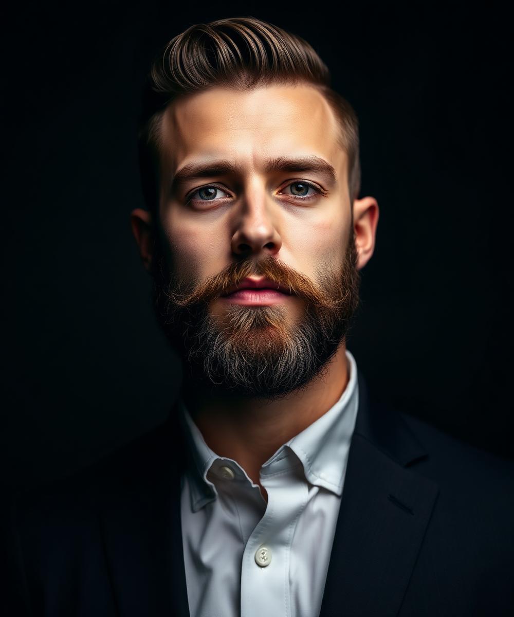 Gentleman with sculpted beard after a beard service